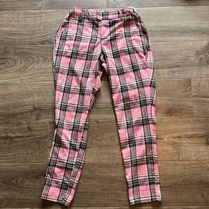 Pink plaid emo hot topic pants